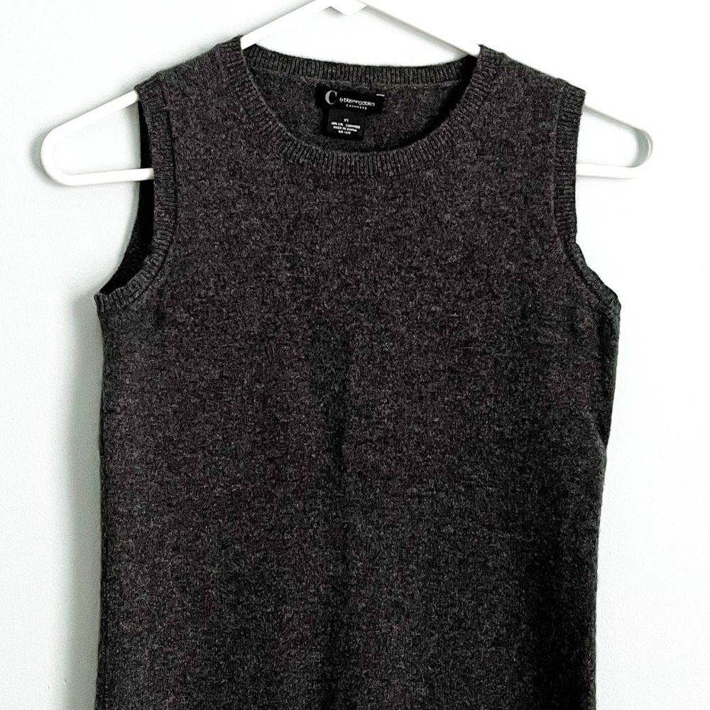 Bloomingdales cashmere dark grey shell sweater